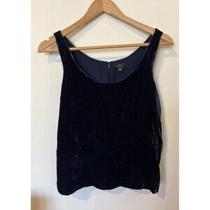 J Crew Navy Blue Velvet Tank Size 2 Petite